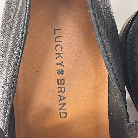 Lucky Brand Womens Black Leather Upper Fun Academia Casual Ankle Bootie Sz 8.5M - Picture 2 of 10